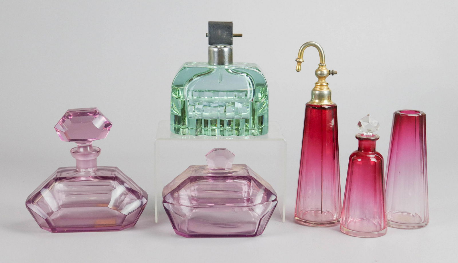 (6) Art Deco Glass Vanity Items (1 of 1)