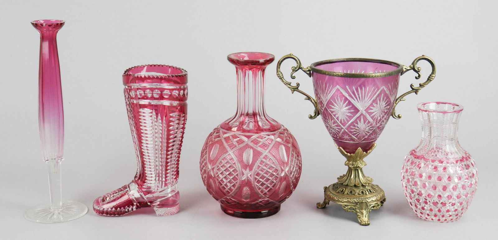 (5) Pcs Cut Cranberry Stained Glass (1 of 1)