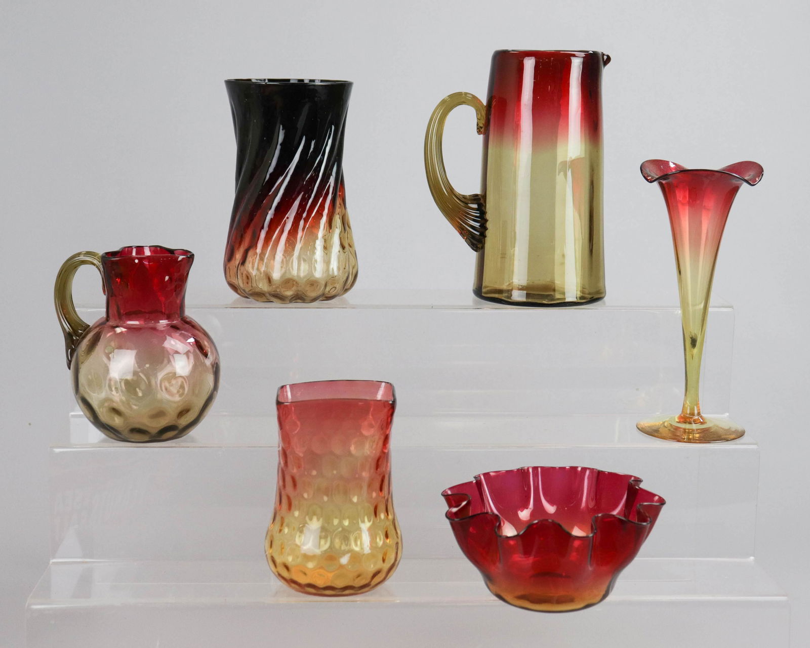 (6) Pcs Amberina Glass (1 of 1)