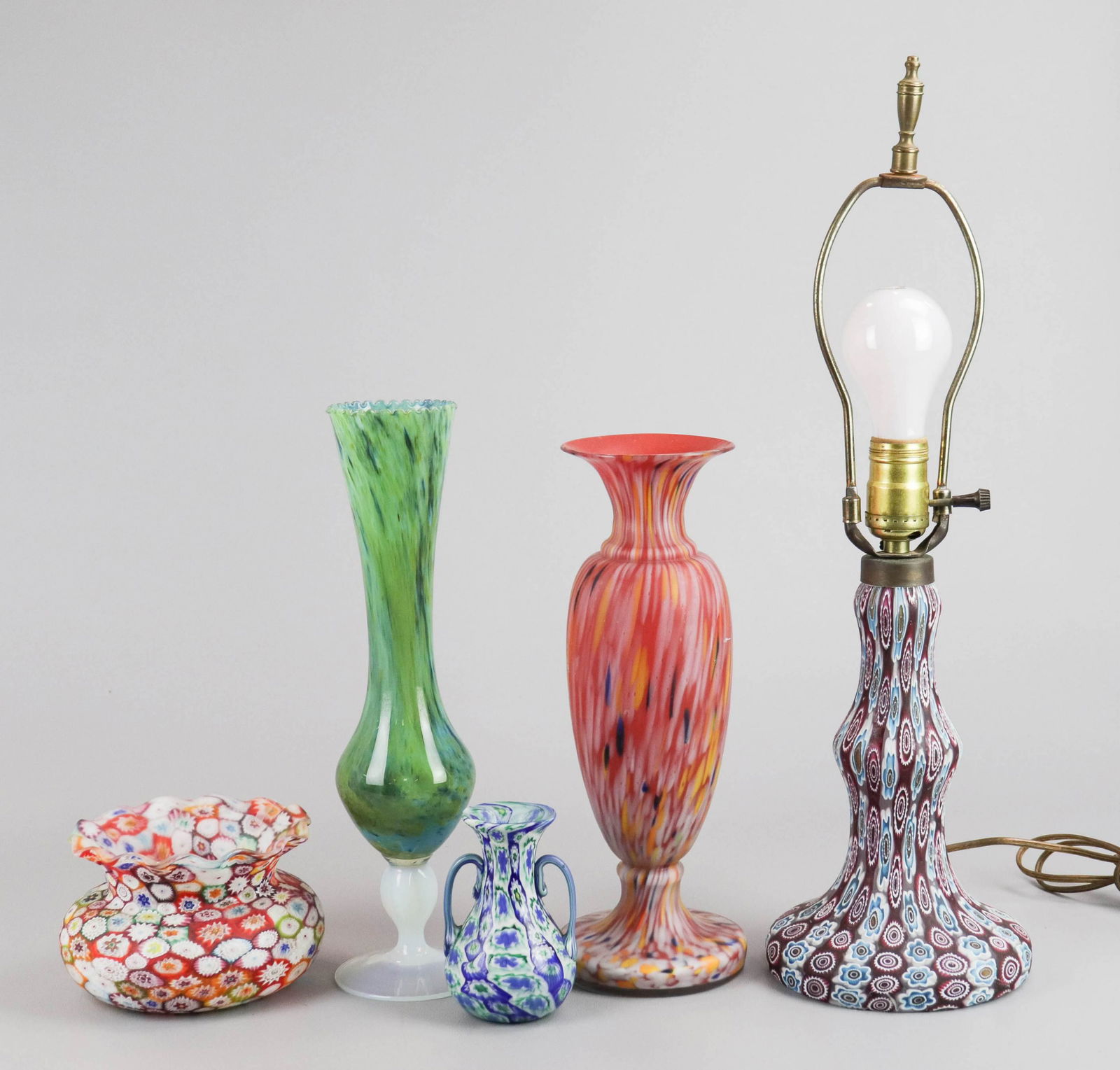 (5) Millefiori and Art Glass Vases (1 of 1)