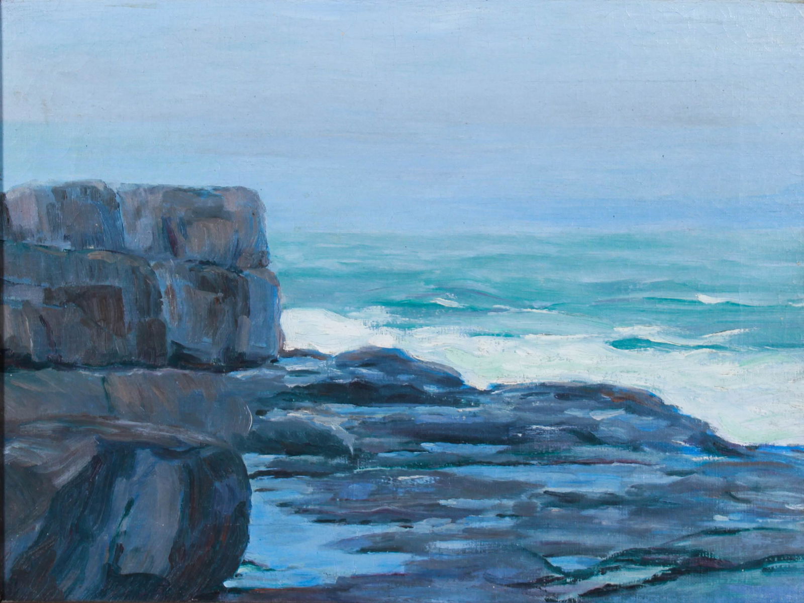 20th C Impressionist Coastal Seascape Painting (1 of 3)