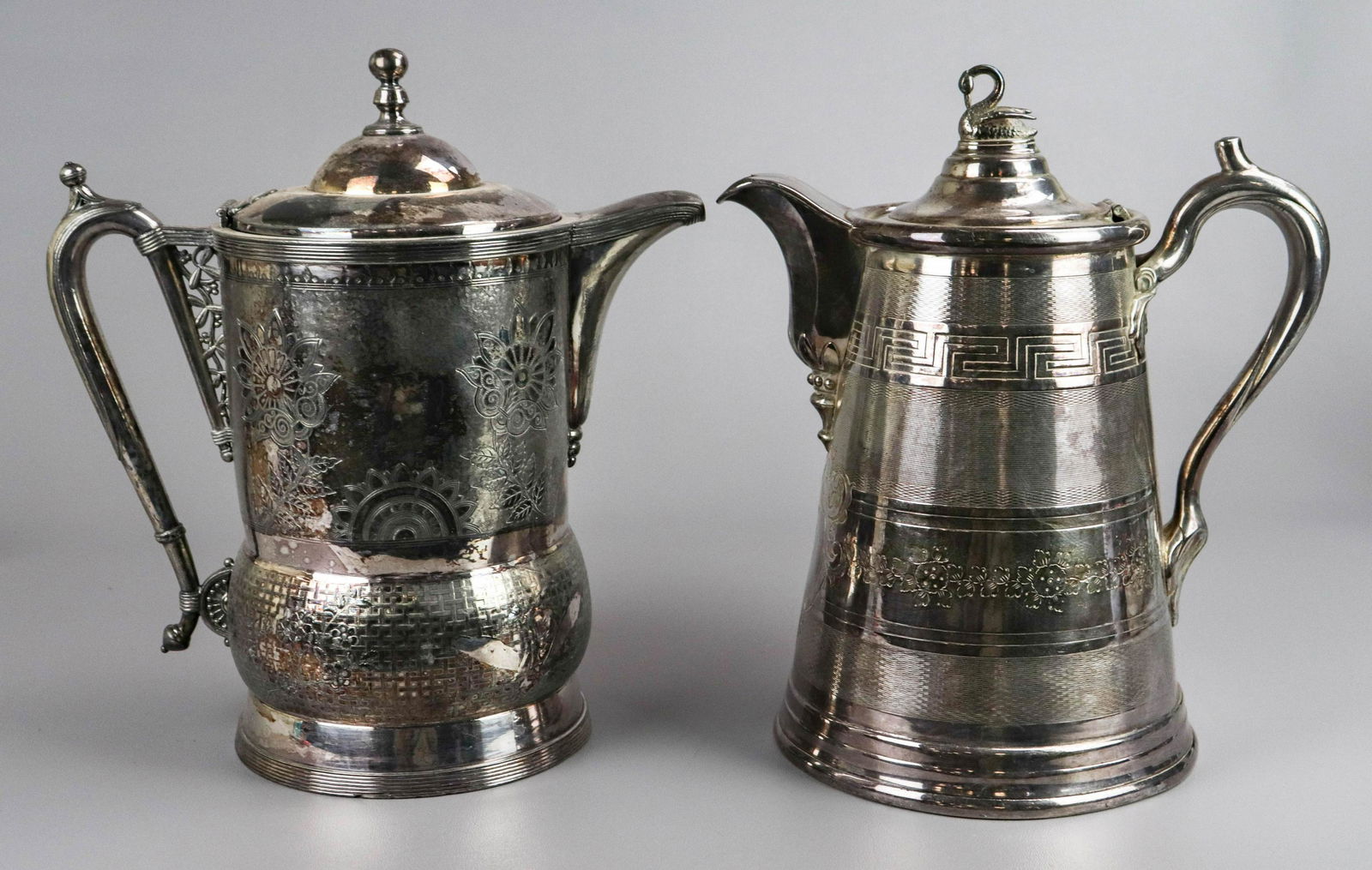(2) Victorian Silver Plated Water Pitchers (1 of 1)