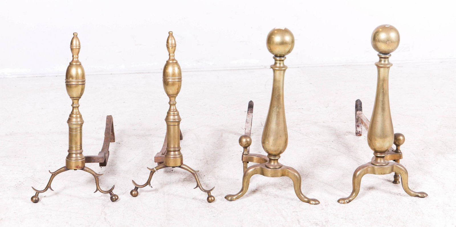 (2) Pair brass andirons (1 of 1)