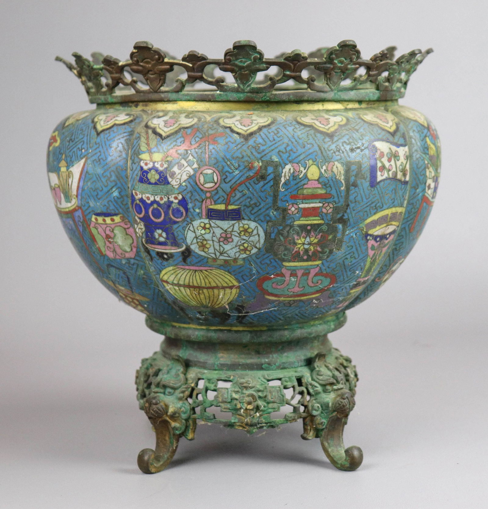 Chinese Cloisonne Footed Planter (1 of 16)