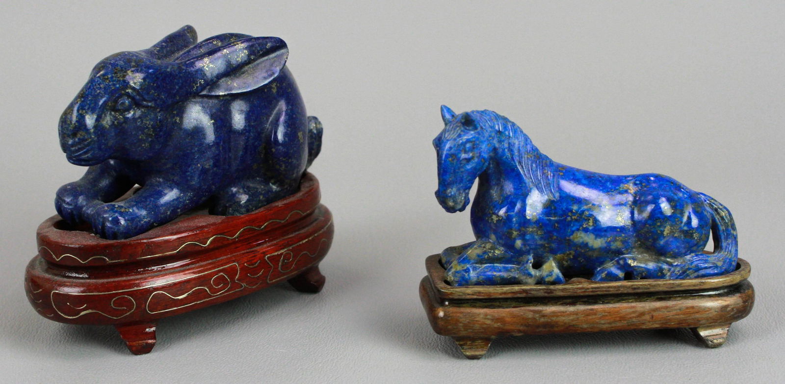 (2) Chinese Carved Blue Stone Animal Figures (1 of 1)