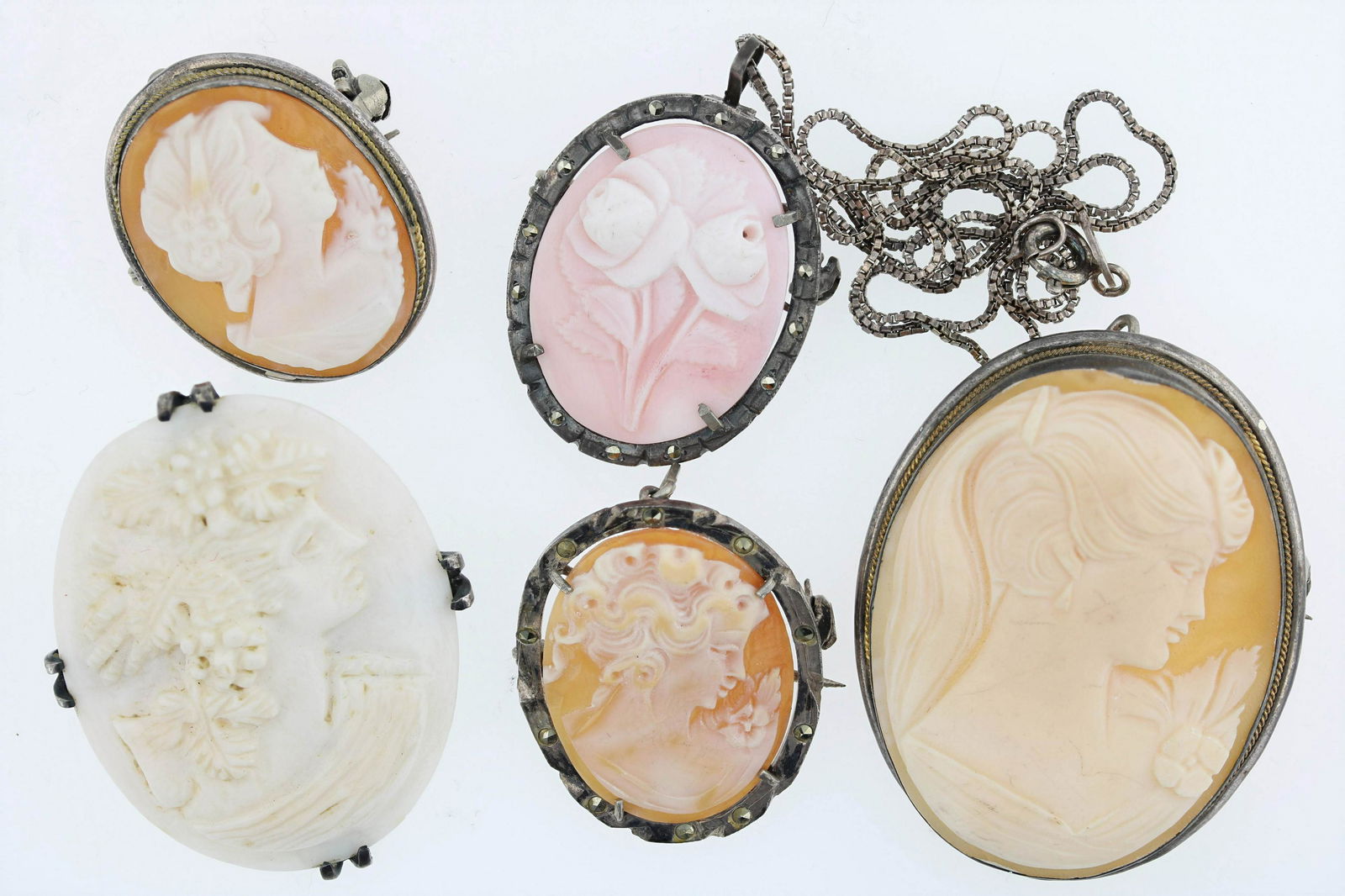 (5) PC Silver Cameo Lot (1 of 2)