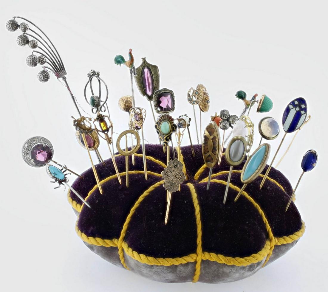 (33) Pc Lot of Stick Pins and Pin cushion (1 of 3)