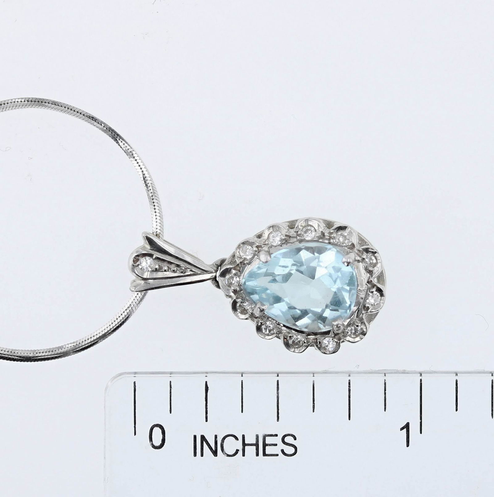 18K Aquamarine Pendant and 14K Necklace (1 of 2)