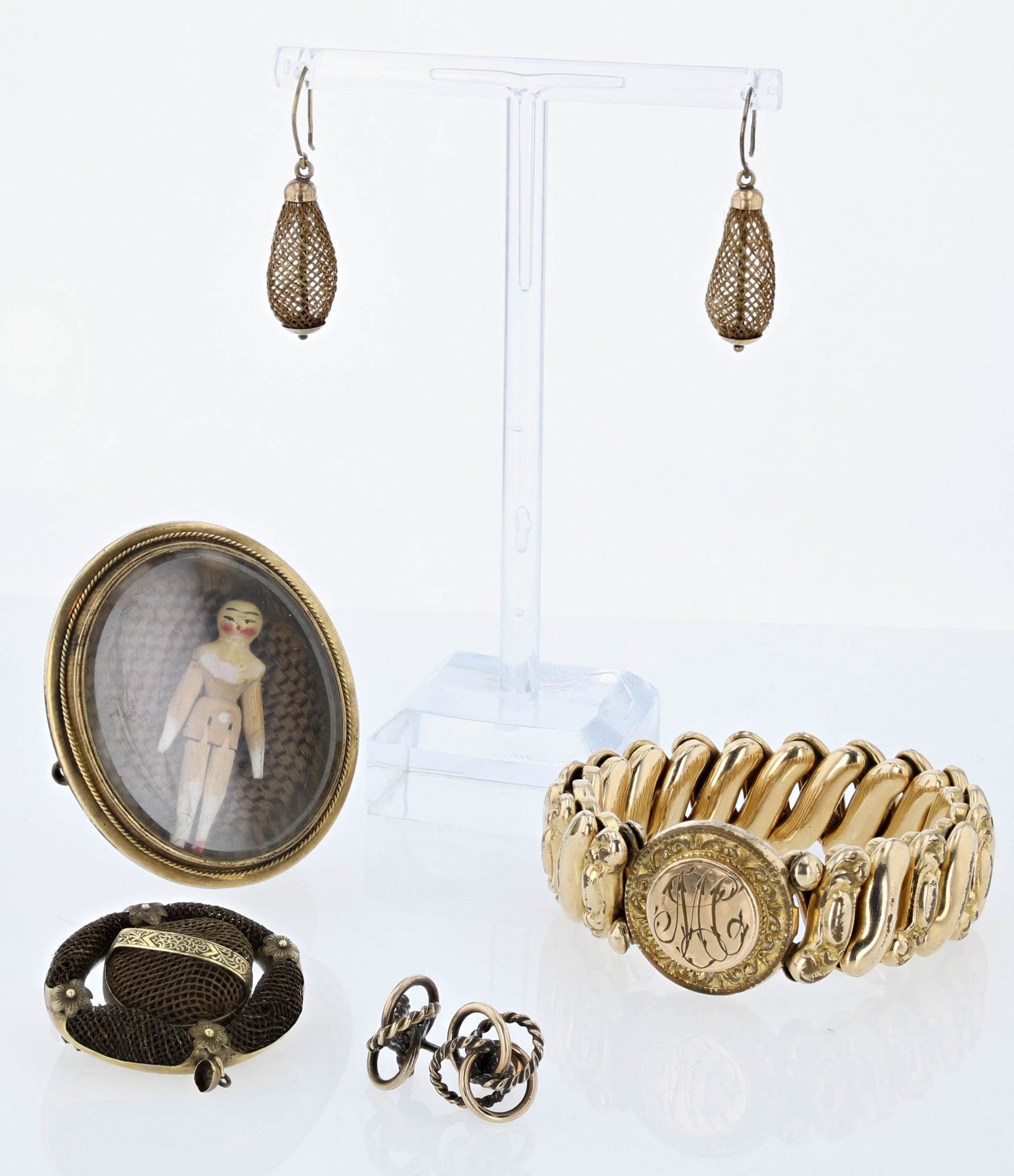 (4) Pc Victorian Mourning Jewelry Group (1 of 6)