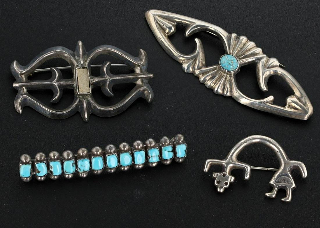 (4) Pc sandcast Southwestern Brooches (1 of 2)
