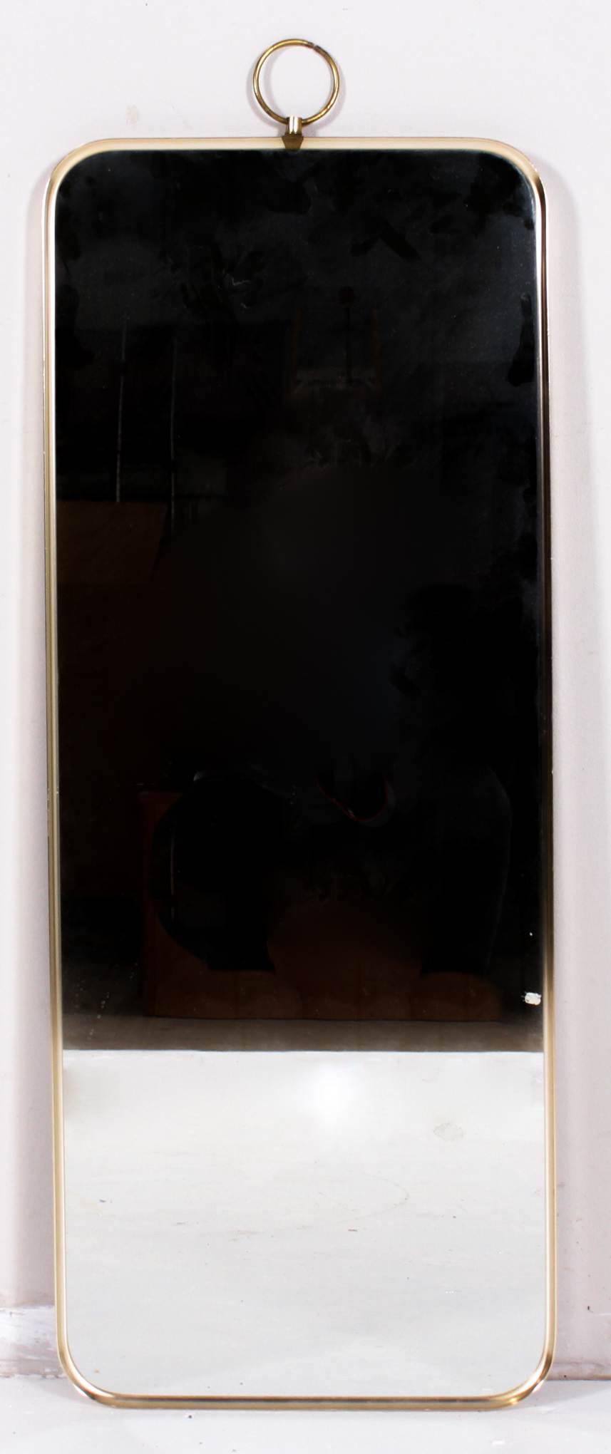 Gilt metal hanging wall mirror (1 of 2)