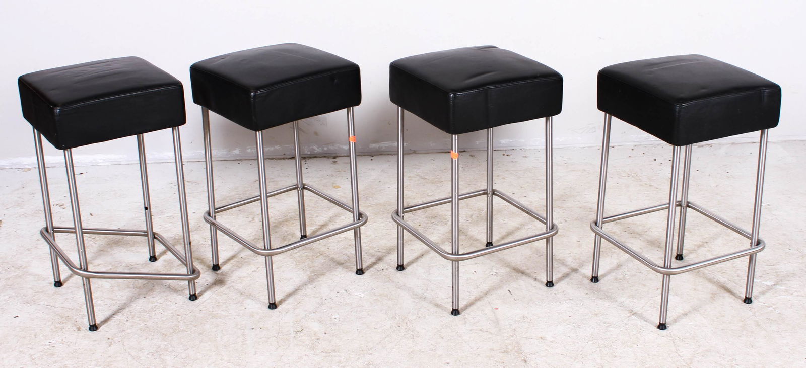 (4) Ikea bar stools, black upholstered seats (1 of 1)