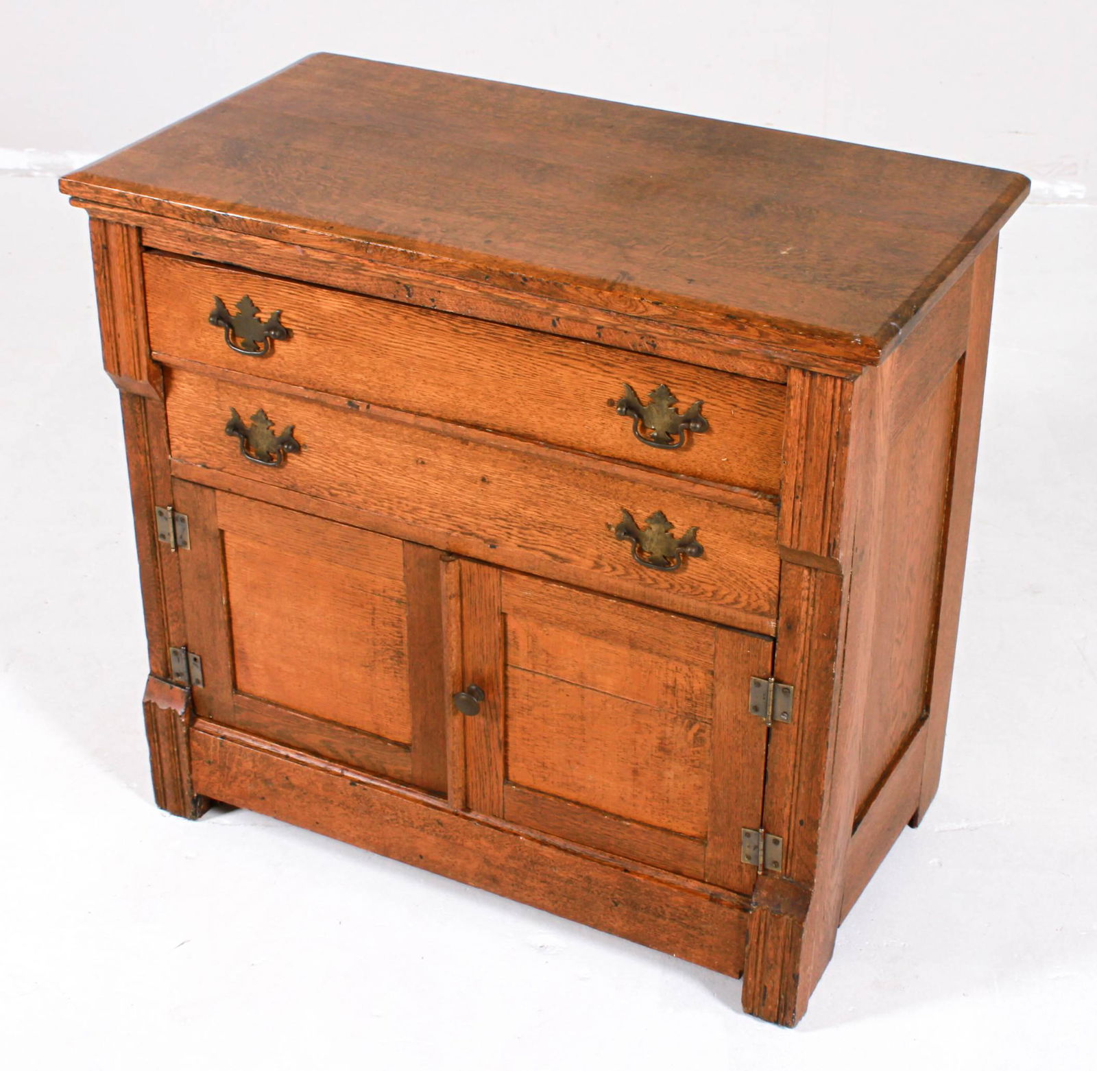 Victorian oak paneled washstand (1 of 4)