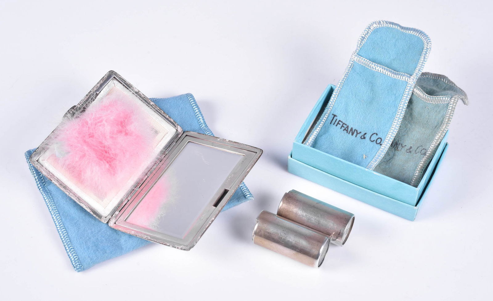 (3) Tiffany & Co. Sterling Dime Holders and Compact (1 of 3)