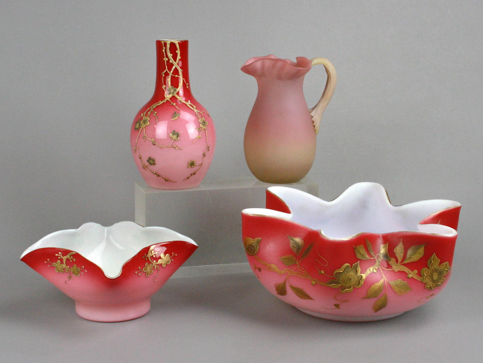 (4) Pcs Peachblow Glass (1 of 1)