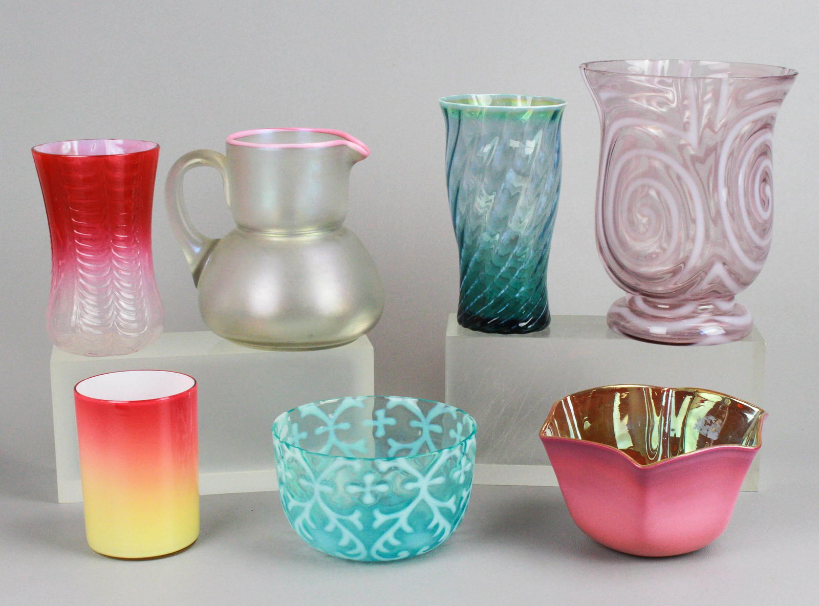 (7) Art Glass Vases, Cups and Bowls (1 of 1)