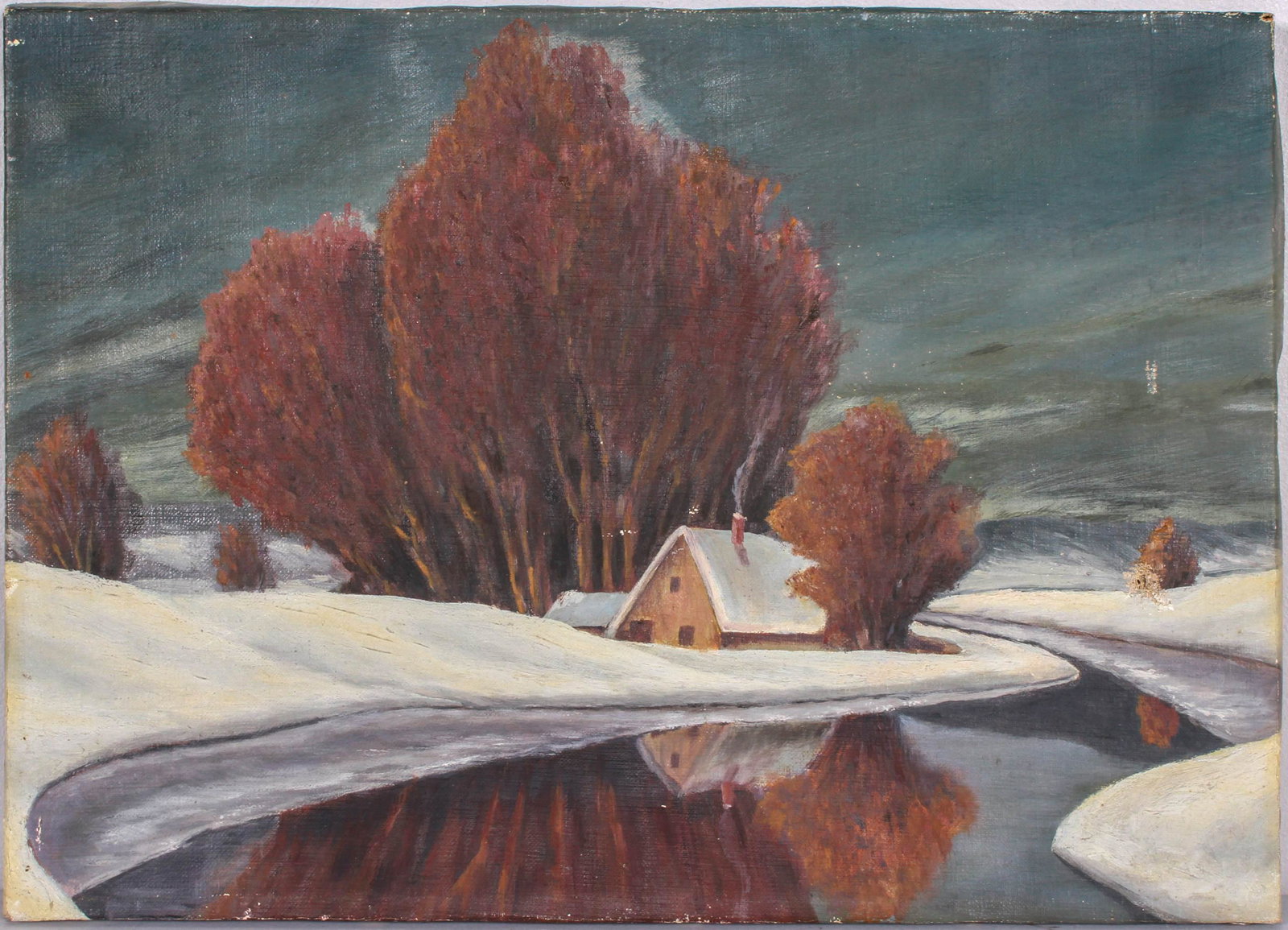 1890 American Custom Picture Frame: 1890 American custom picture frame, exhibition labels on back from Pennsylvania Academy of the Fine Arts and The Art Club of Philadelphia, frame formally held a painting by Stephen Parrish, but has be