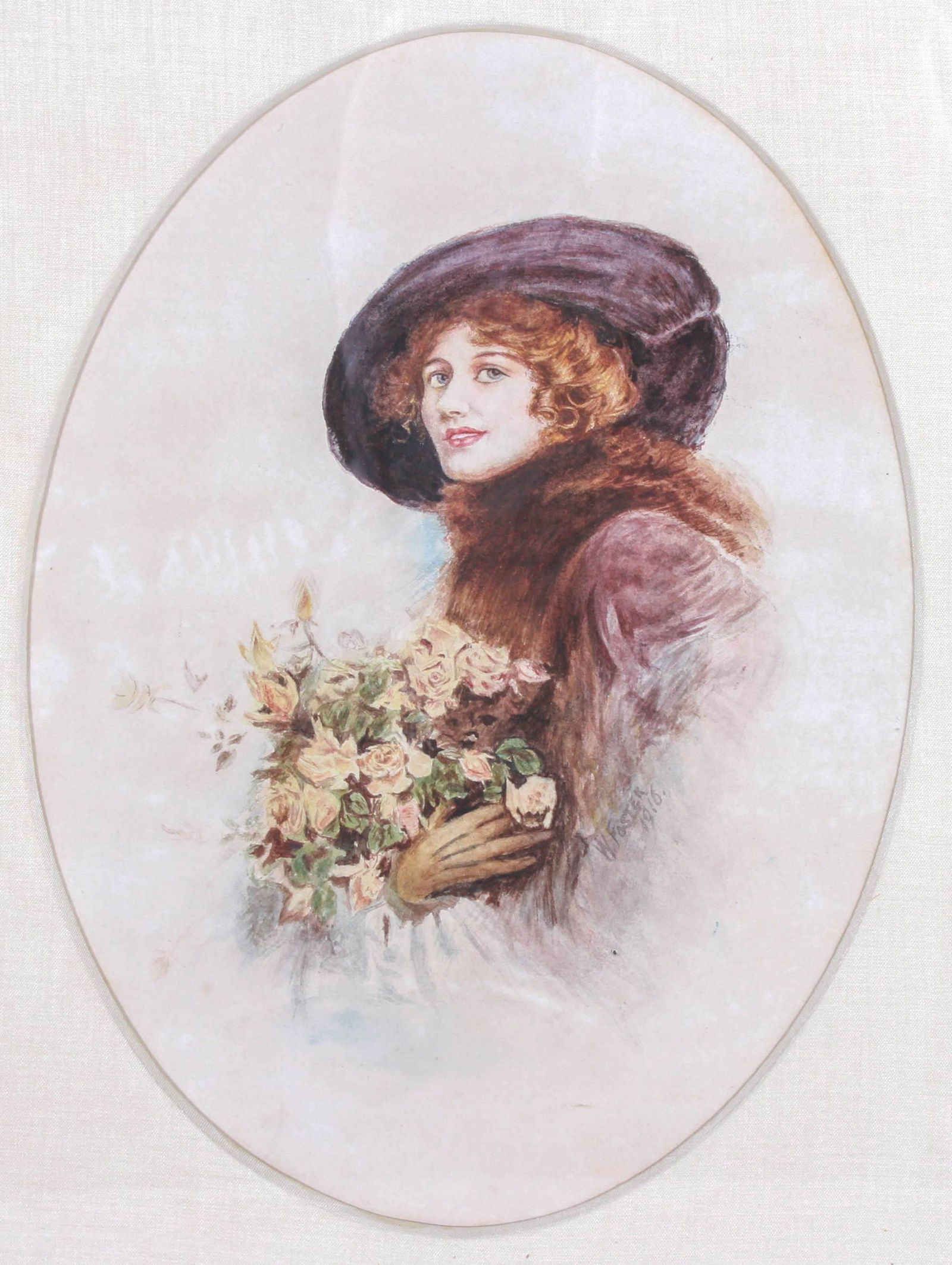 1916 Watercolor of a Young Girl (1 of 3)