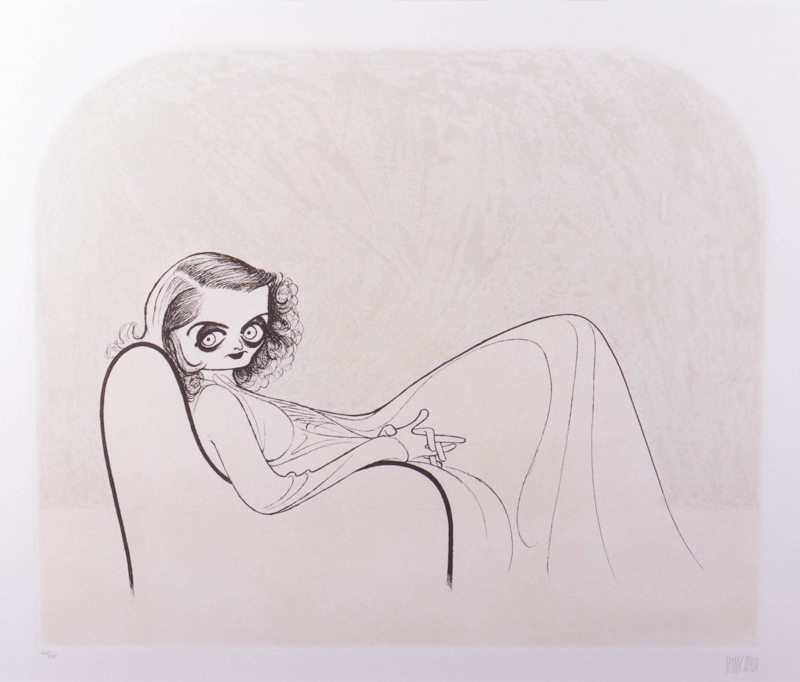 Al Hirschfeld, signed etching "Bette Davis" (1 of 3)