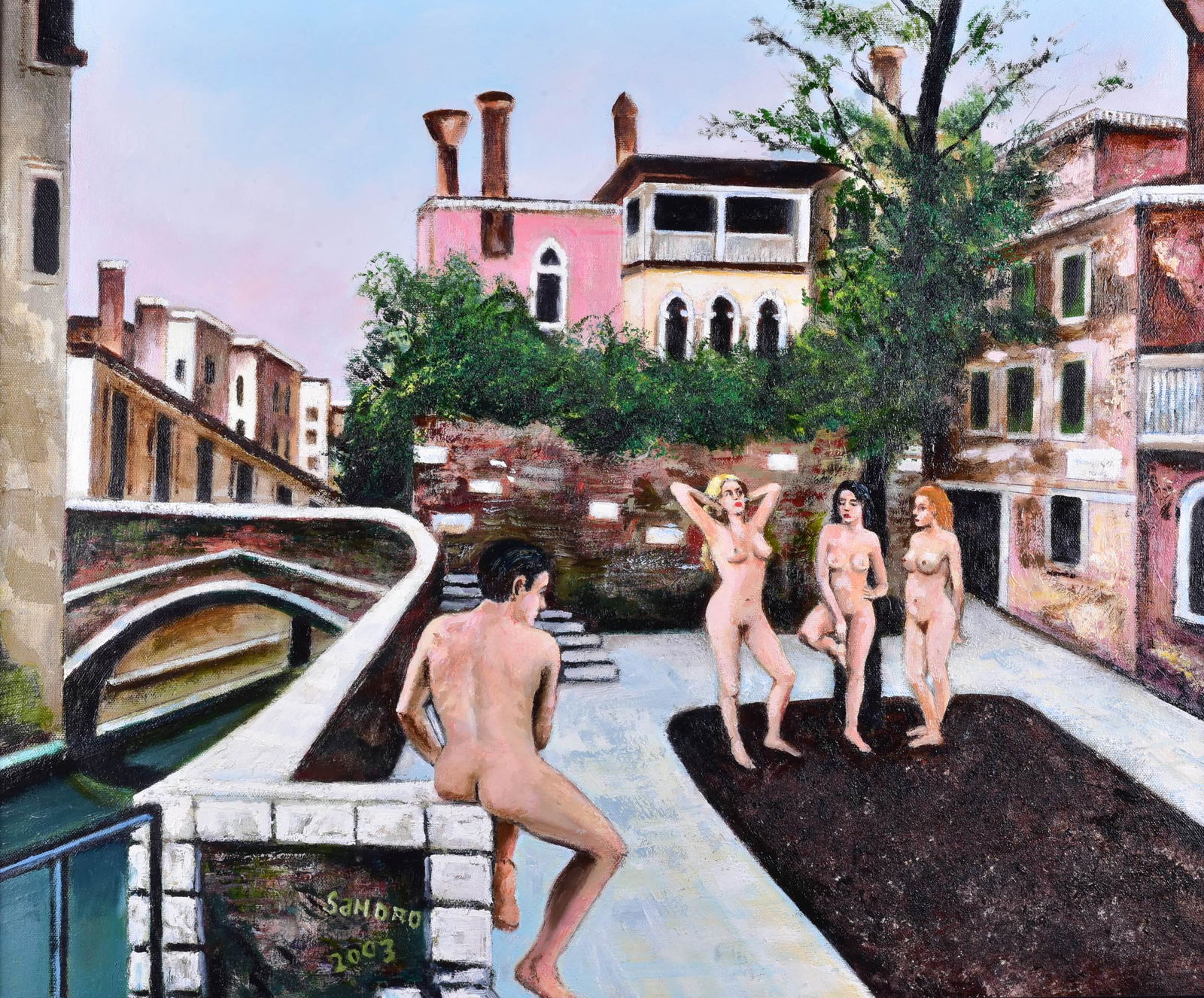 Sandro Diani Painting of (4) Nudes (1 of 2)