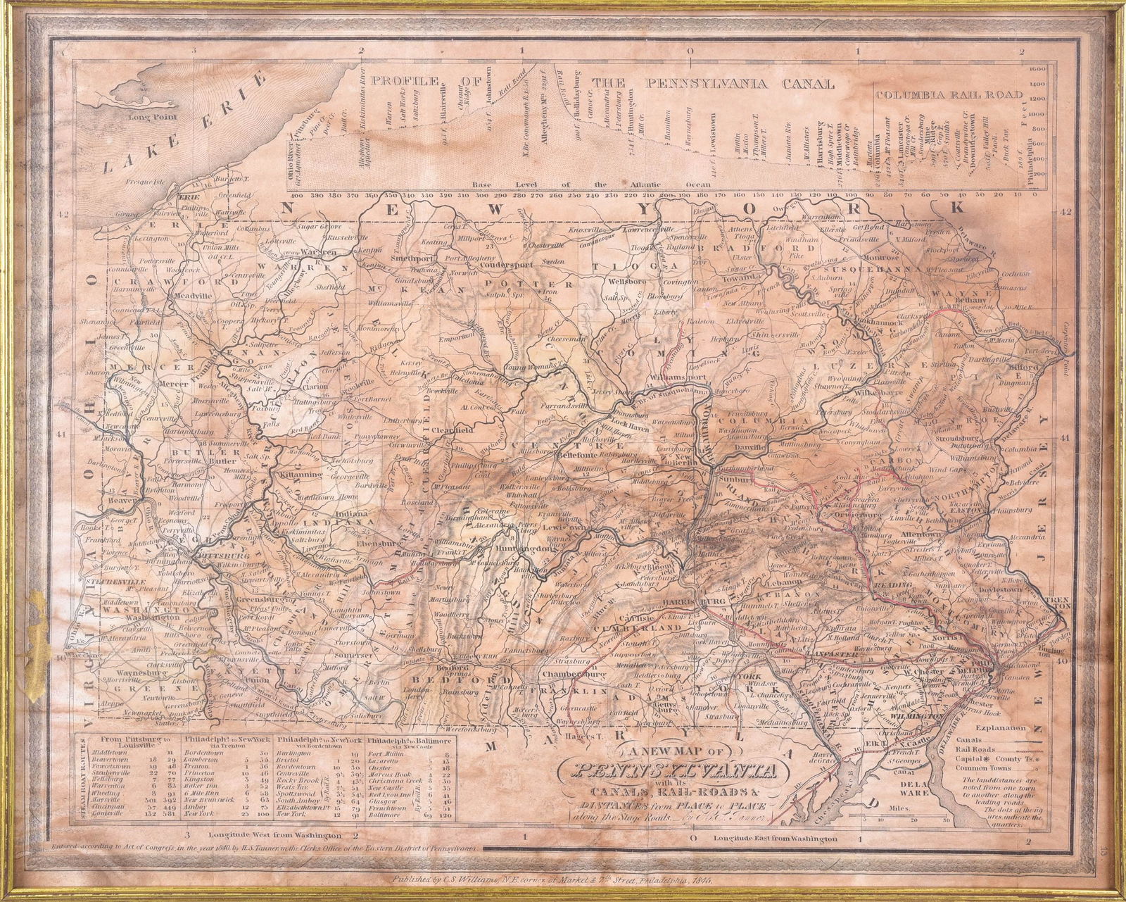1840 CS Williams Map of Pennsylvania (1 of 4)