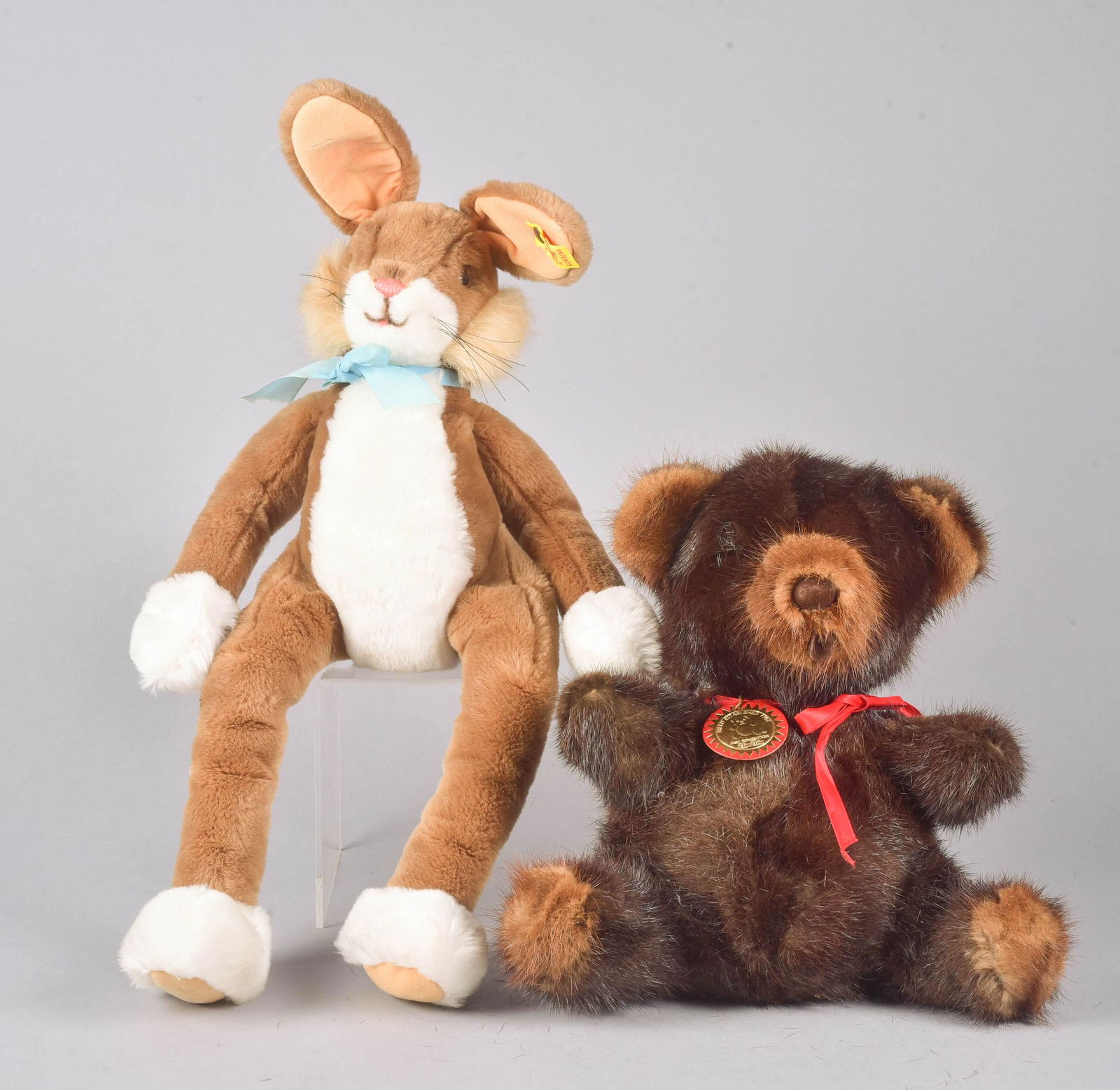(2) Steiff Bunny and Mink Bear (1 of 3)