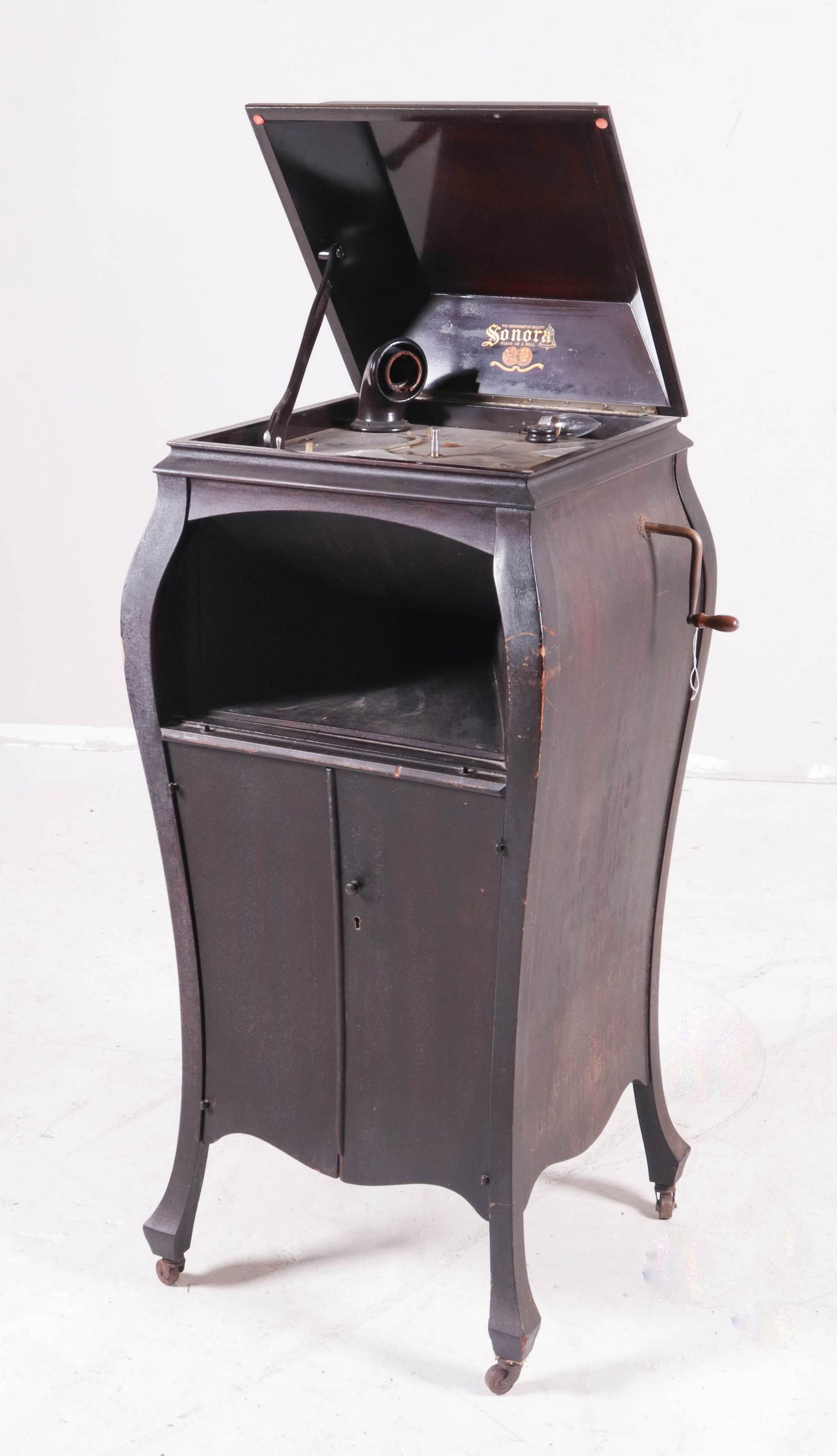 Mahogany Sonora upright mahogany baby grand disc record (1 of 4)