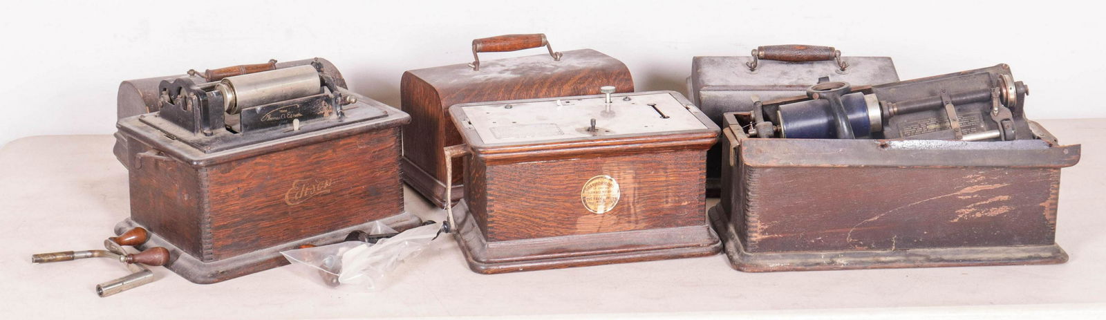 (3) Edison cylinder phonographs for restoration (1 of 3)