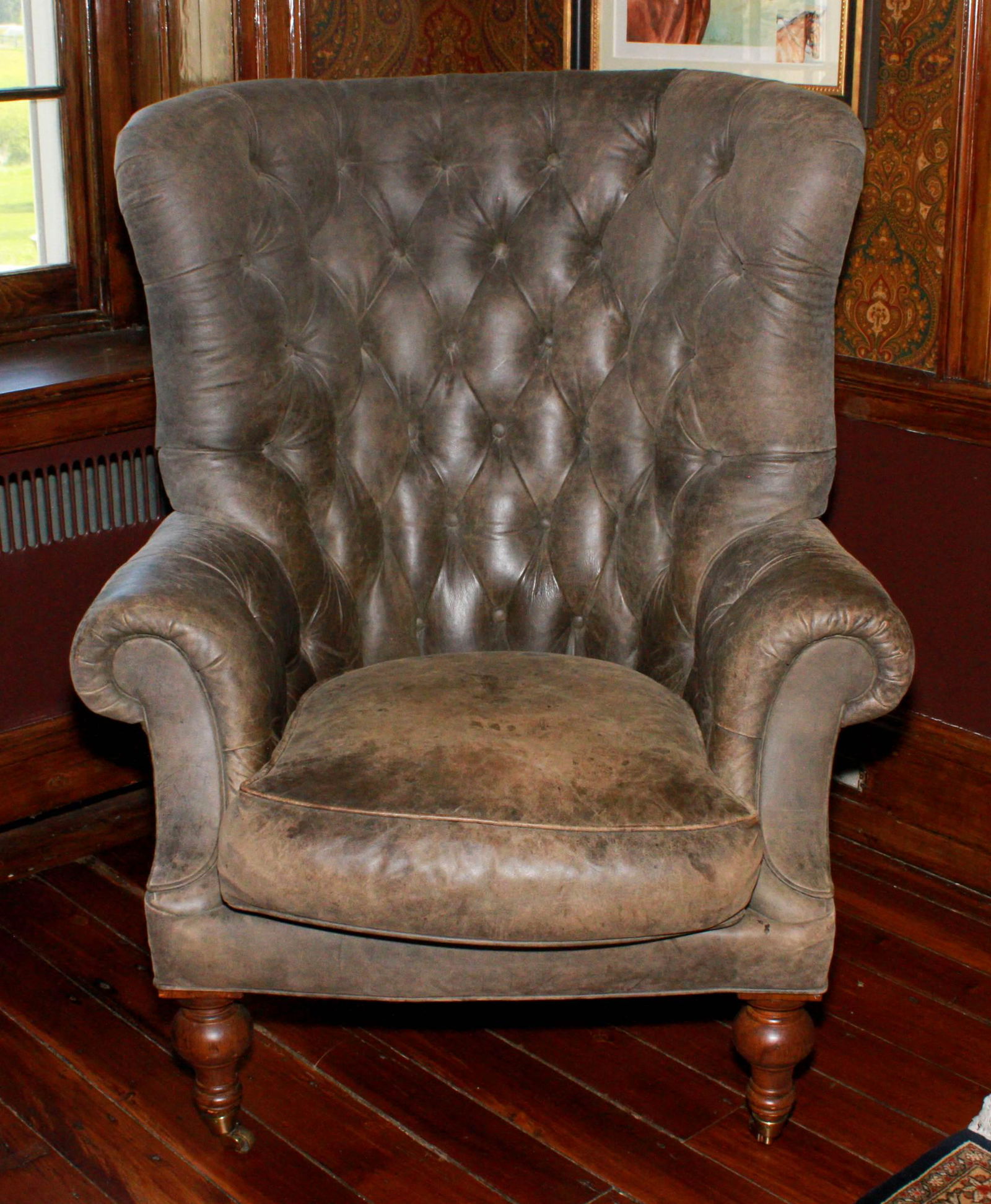 Lillian August Tufted Suede Barrel Back  Armchair (1 of 3)