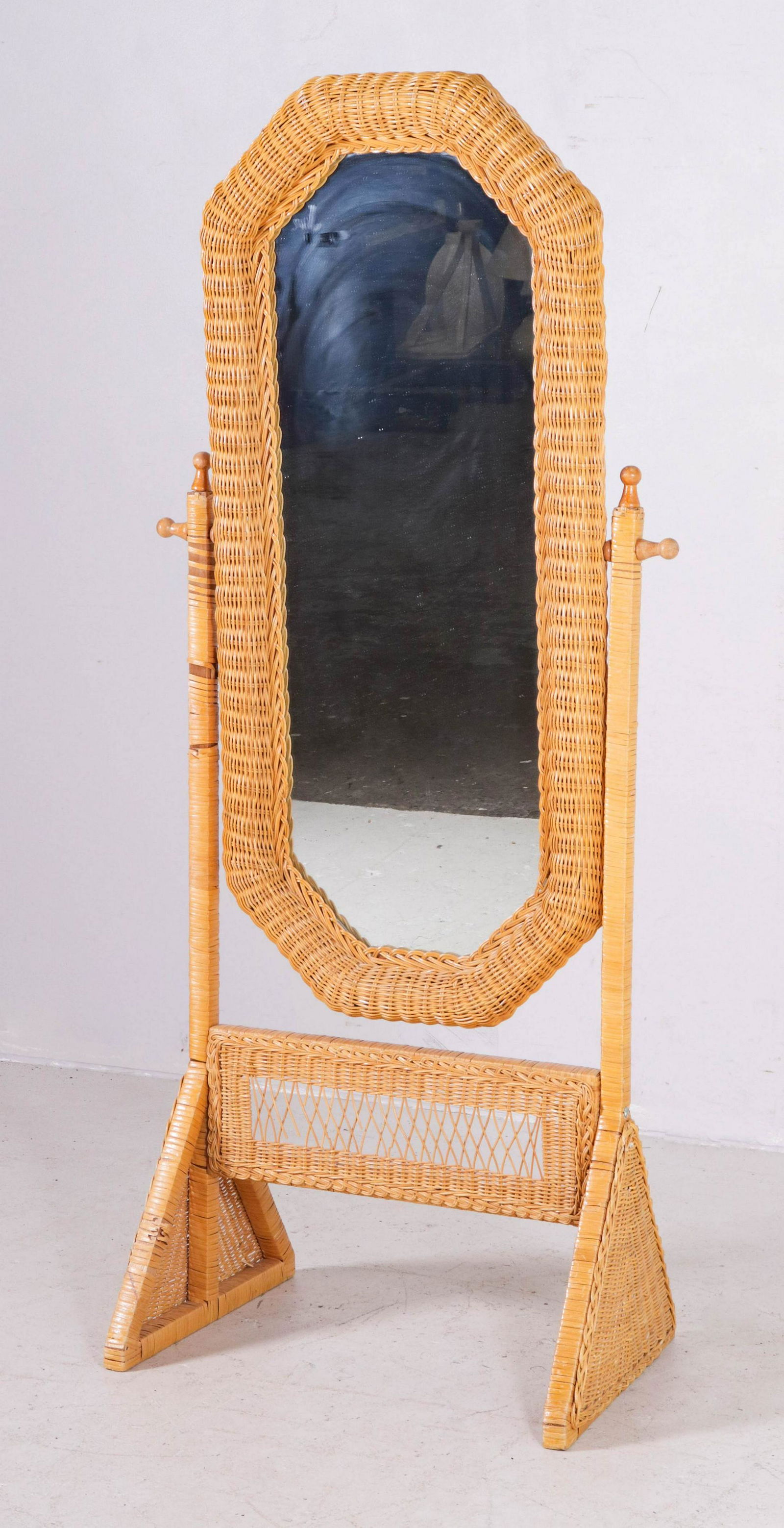 Wicker cheval mirror (1 of 1)
