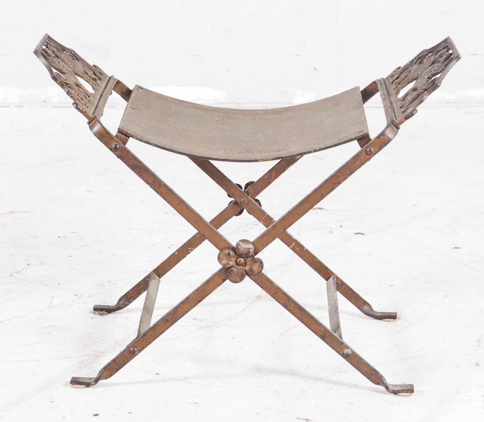 Gilt painted metal x-stool (1 of 3)