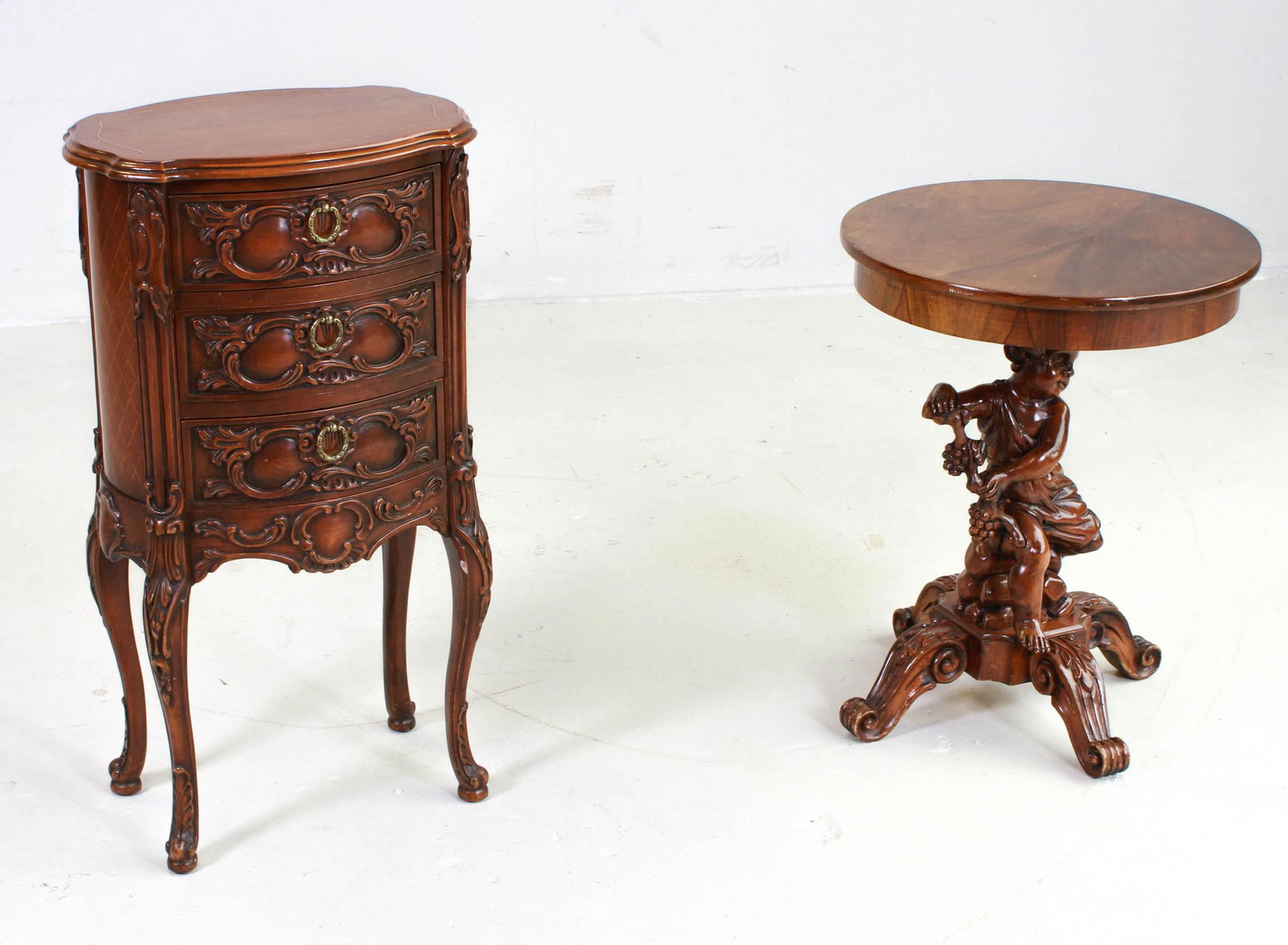 Putti Pedestal; Louis XV Nightstand (1 of 4)
