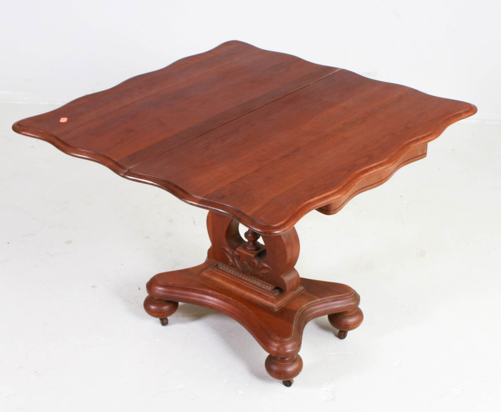 Mahogany Empire card table with lyre base, c1820-40 (1 of 3)