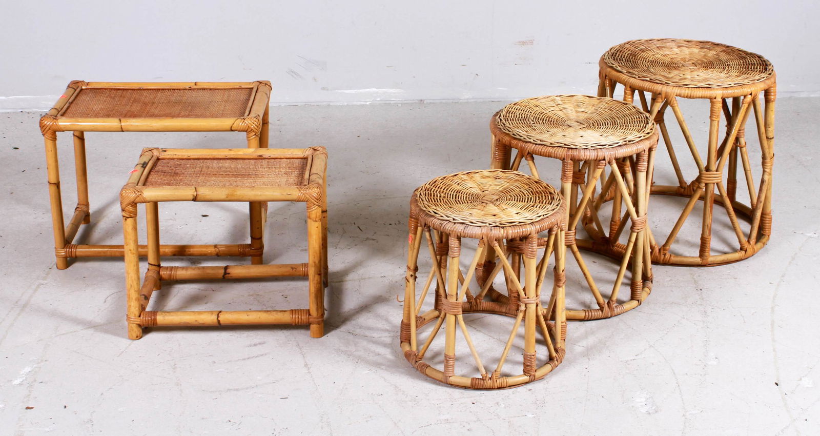 (2) Sets of bamboo nesting tables (1 of 1)