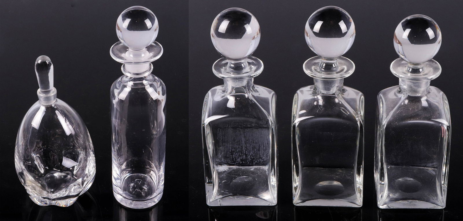 (5) Colorless Glass Decanters (1 of 3)