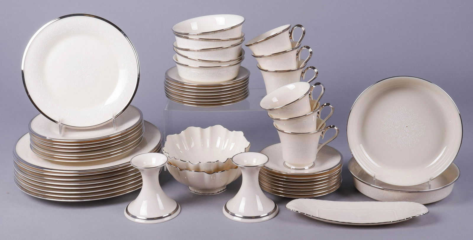 (50) Pcs Assembled Lenox Moonspun table items (1 of 1)