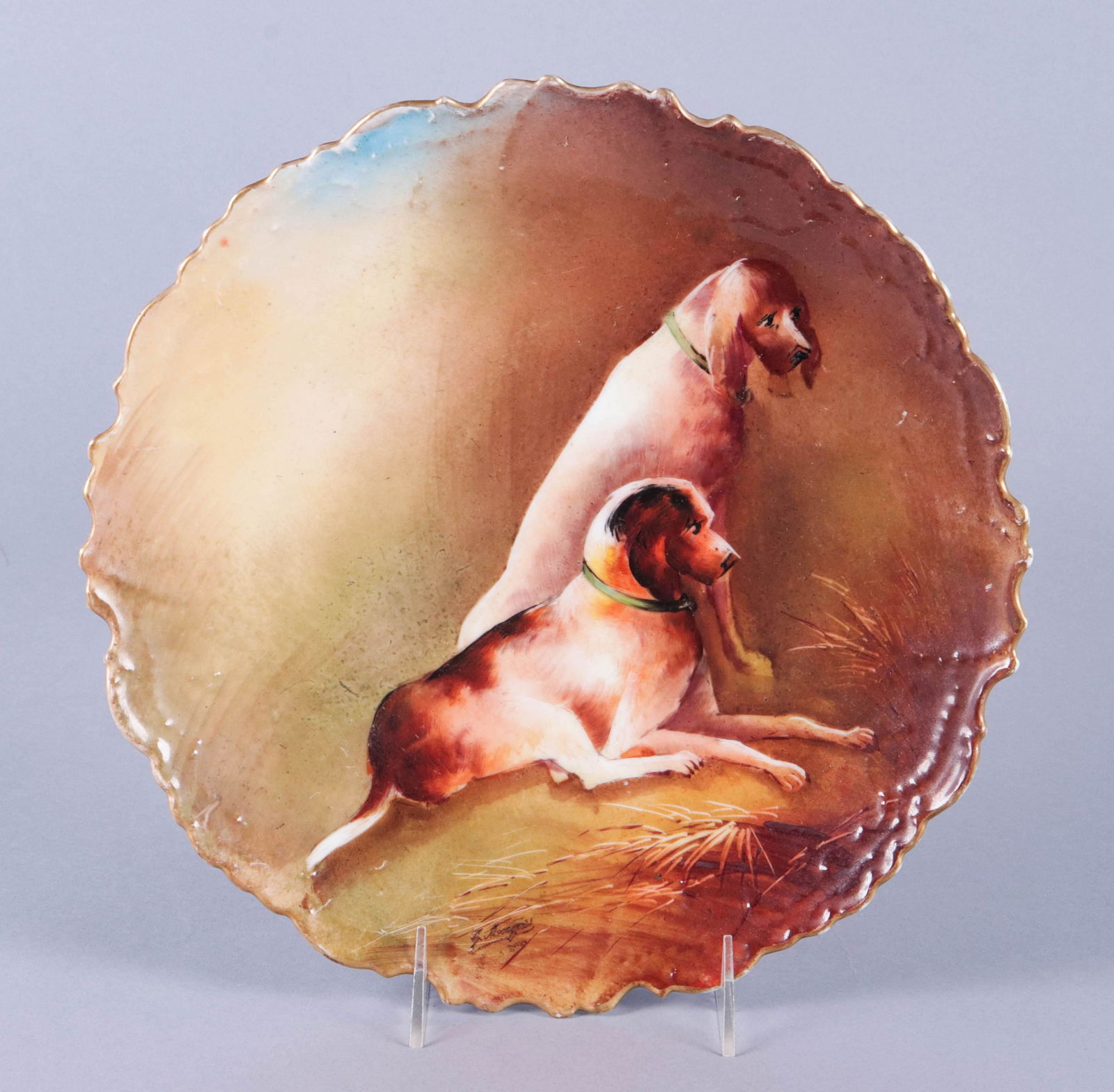 French Hand Painted Porcelain Charger (1 of 2)