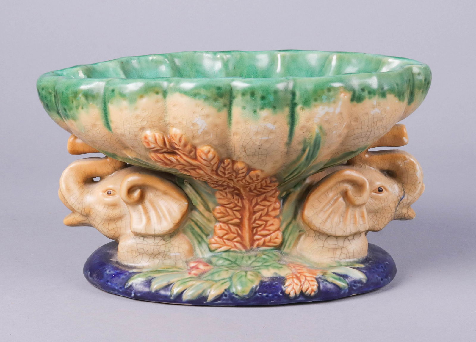 Majolica Elephant Compote (1 of 2)