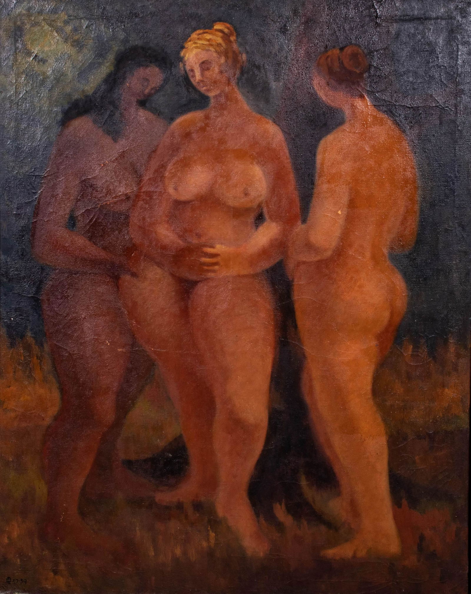 (3) Morris Blackman 1959 Modernist Female Nudes (1 of 5)