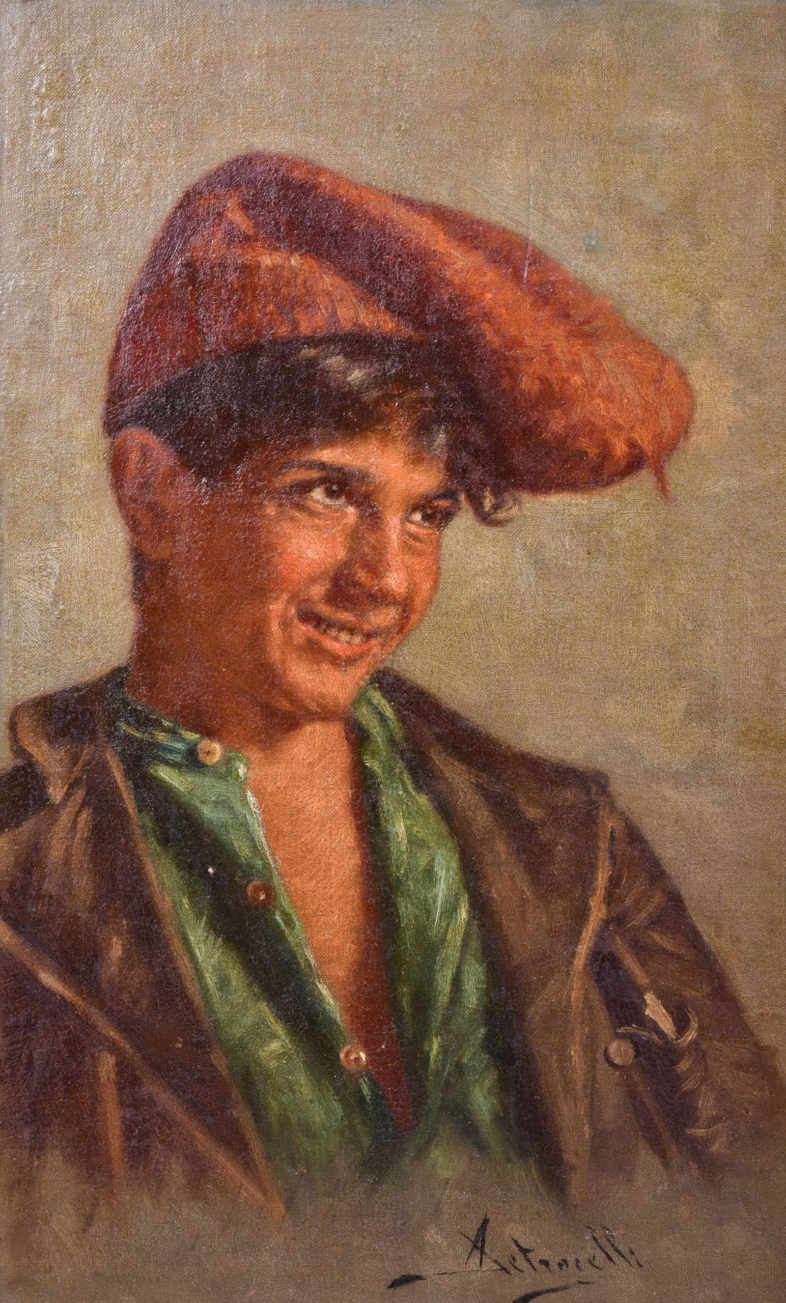 Achille Petrocelli Painting of a Street Urchin (1 of 3)