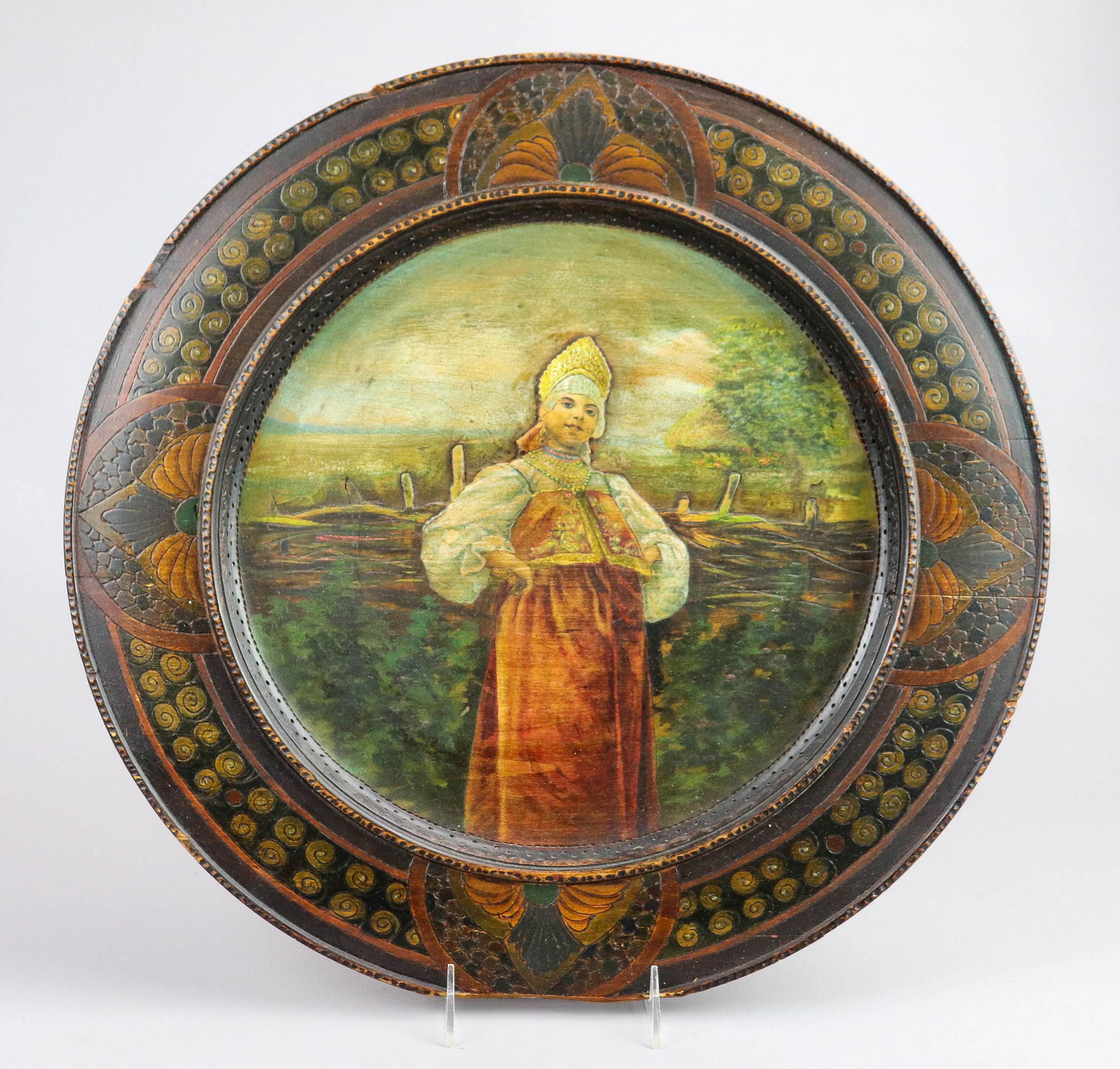 Russian Carved Bread Plate (1 of 5)