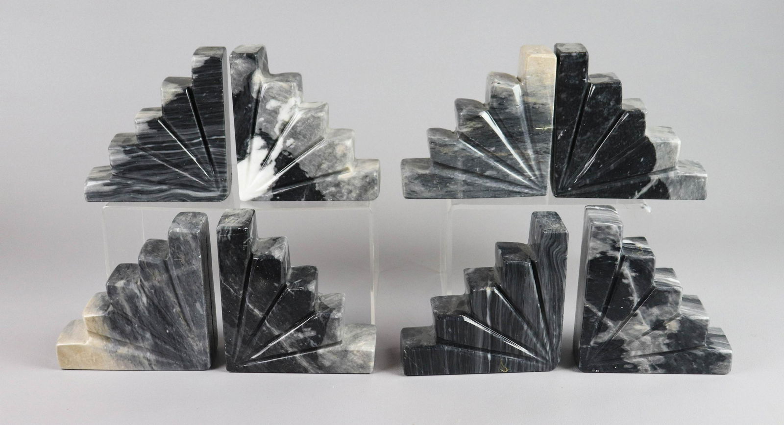 (4) Pair Marble Bookends (1 of 1)