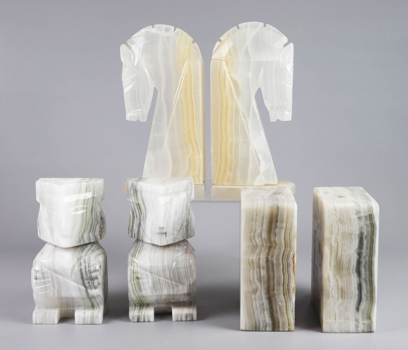 (3) Pair Mexican Marble Bookends (1 of 1)