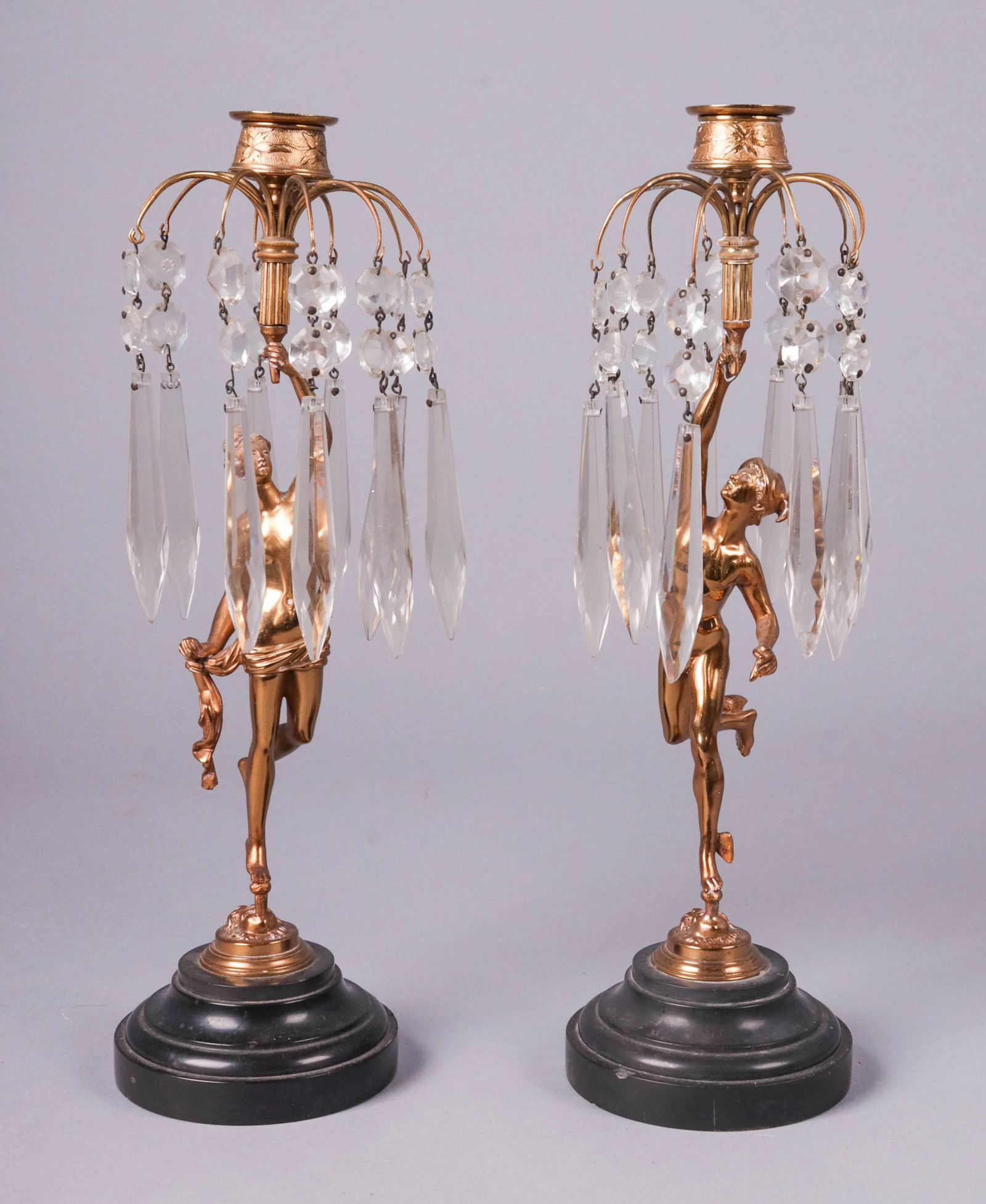 Pair of Gilt Bronze Figural Candlesticks (1 of 1)
