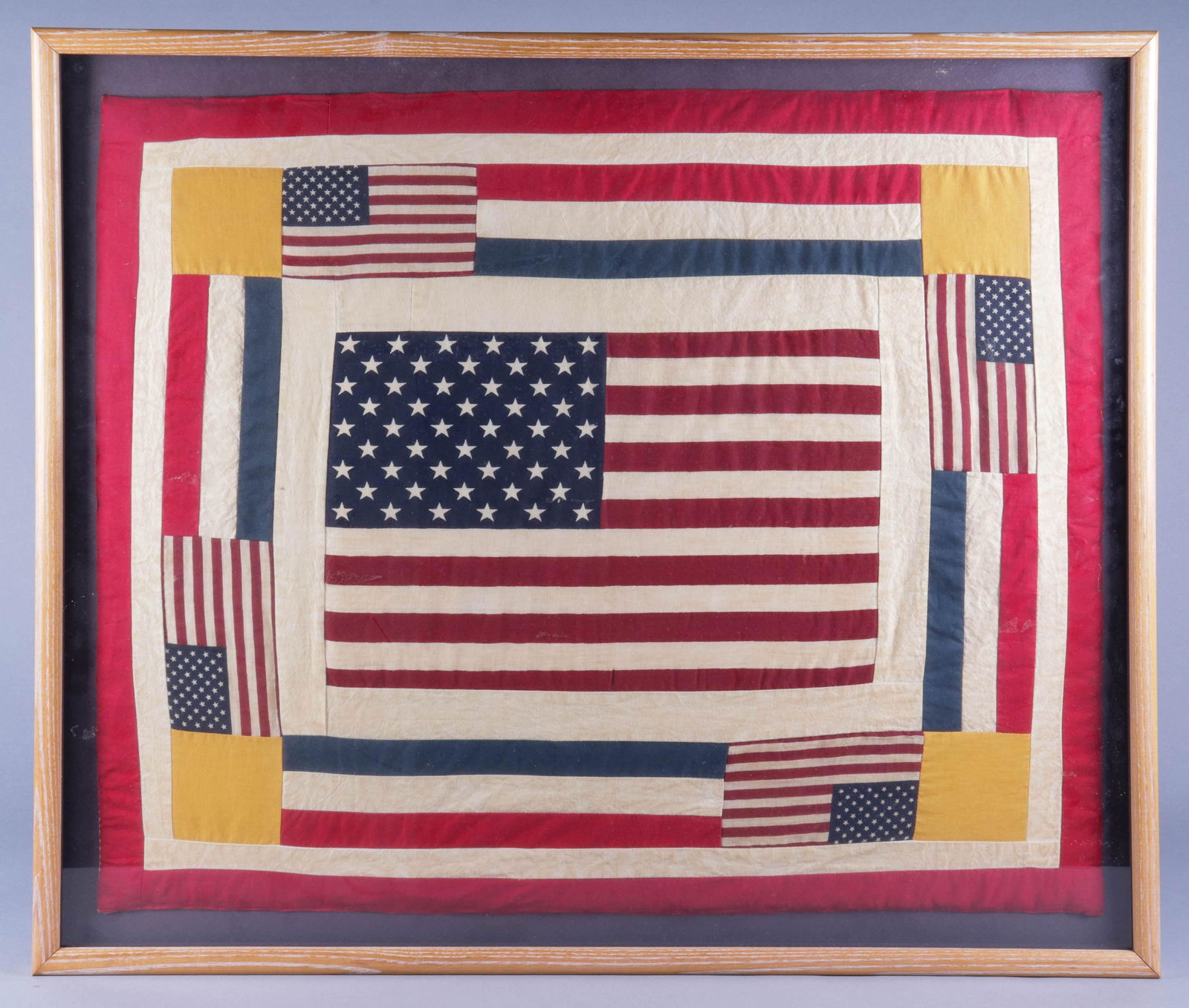 Framed American Flag Patchwork Quilt (1 of 1)