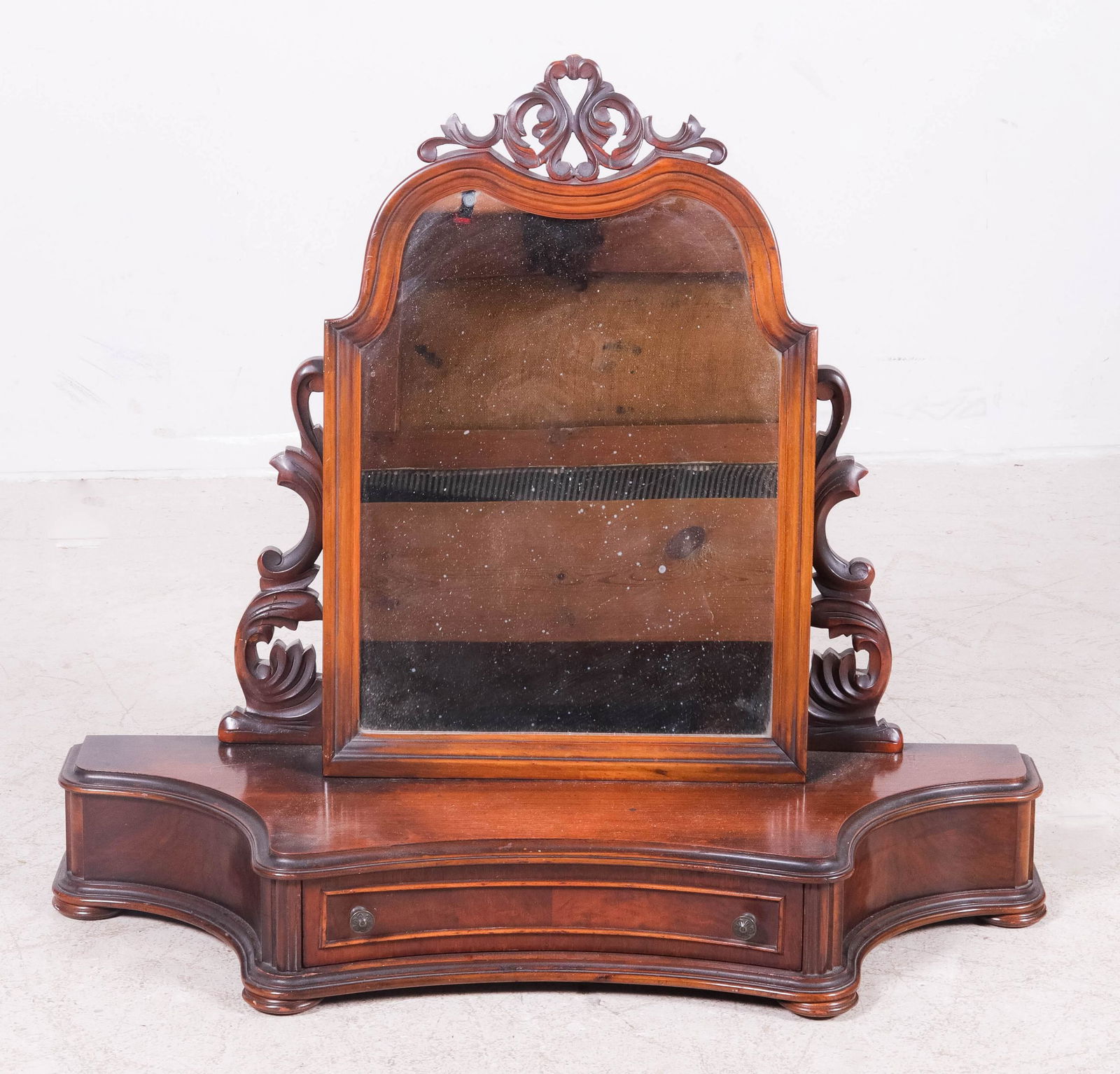 Carved walnut Victorian dressing mirror (1 of 2)