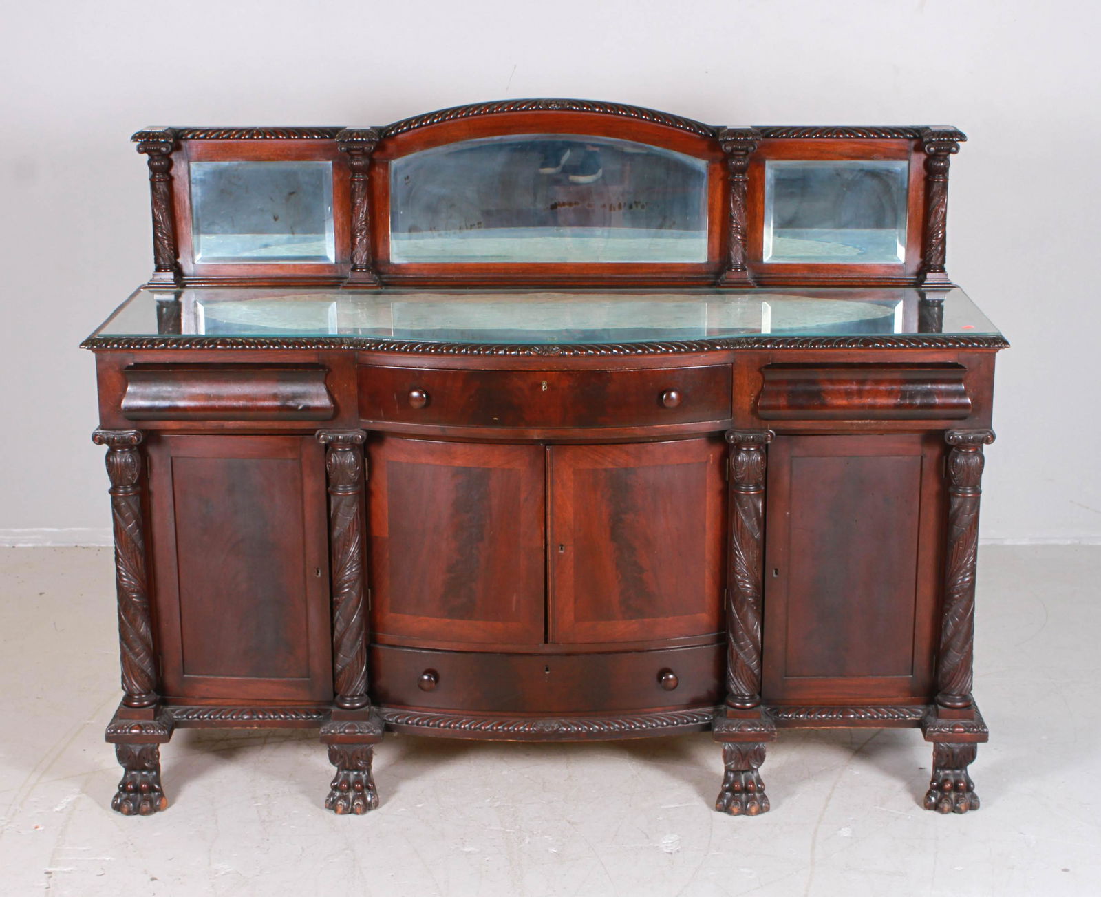 Carved Mahogany Federal Revival Sideboard (1 of 10)
