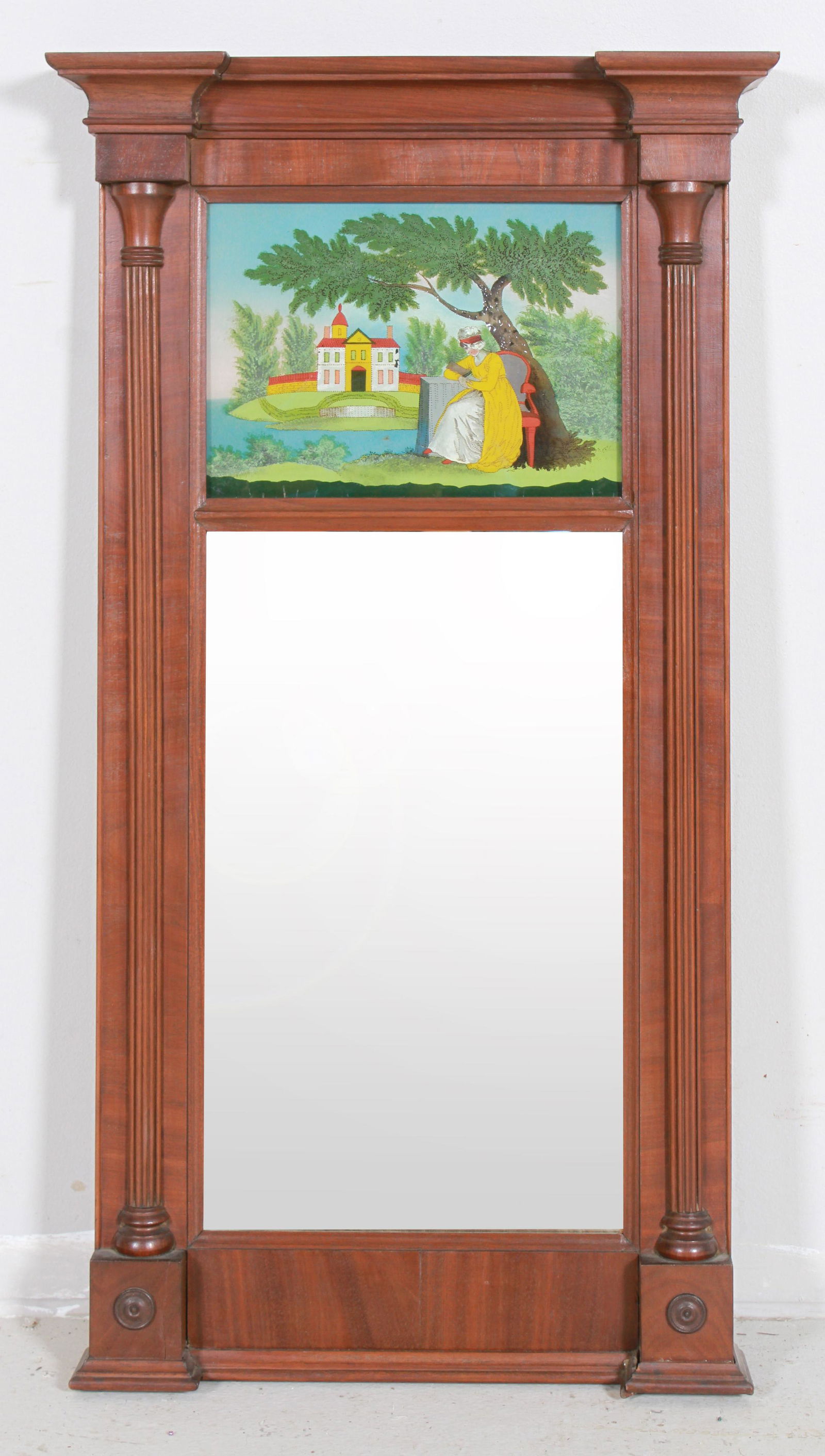 Mahogany Sheraton Wall Mirror (1 of 5)