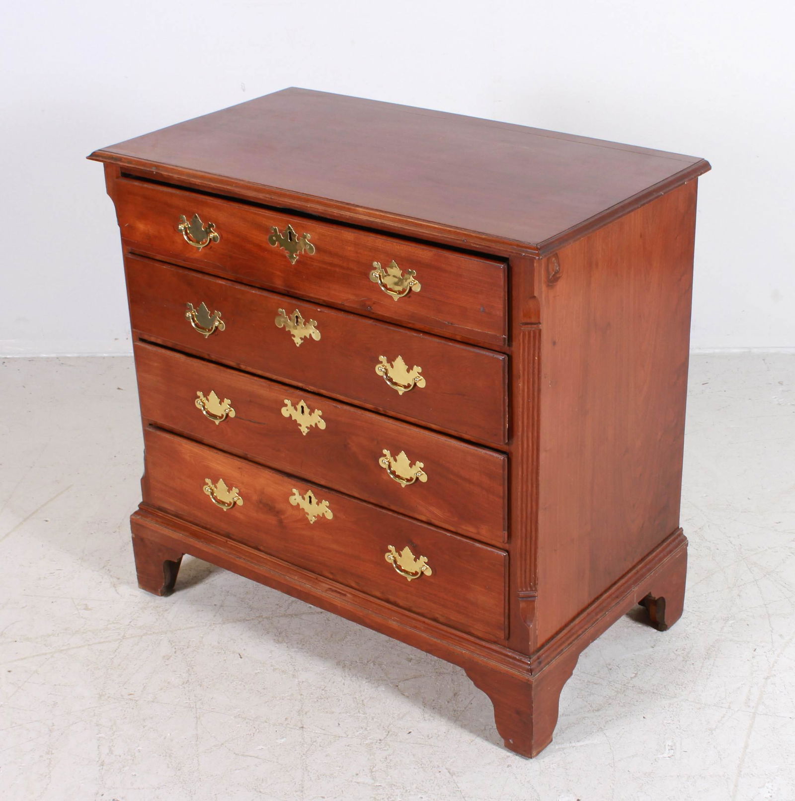 Walnut Chippendale 4-Drawer Bureau (1 of 7)