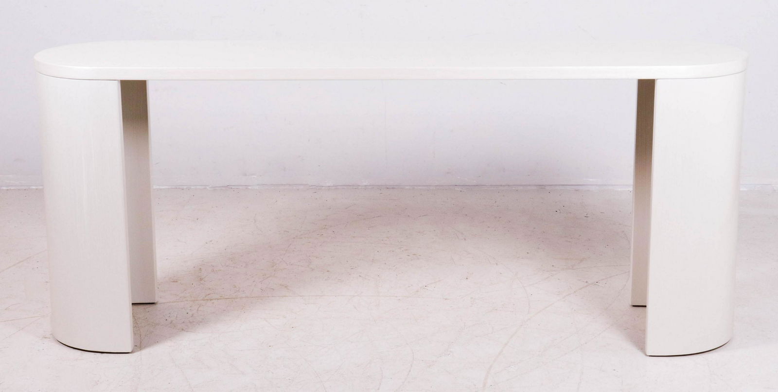 Modern Design cream and gray lacquered console table (1 of 5)